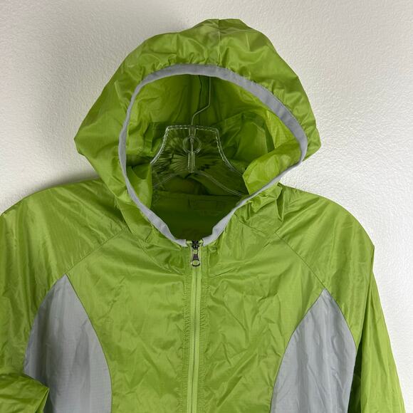 Eddie Bauer Womens Lightweight Jacket Size Small Green Nylon Hood Packable - Picture 3 of 8